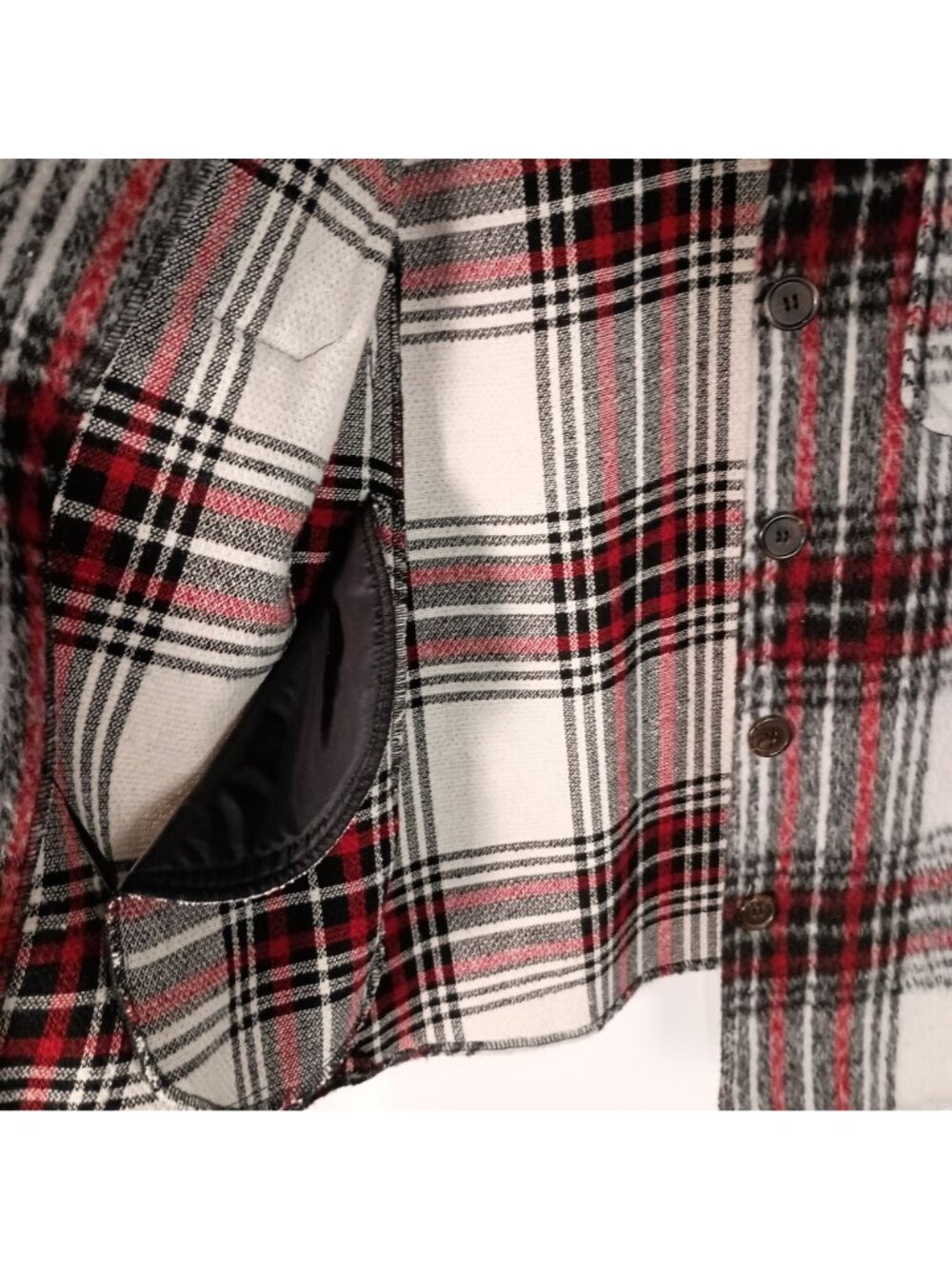 7 For All Mankind Plaid Shacket Womens S Oversized Shirt Jacket Heavy - Picture 8 of 8